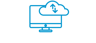 ícone computador e nuvem trafegando dados